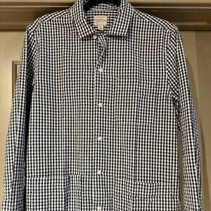 J Crew organic seersucker three-pocket camp-collar shirt jacket (S)